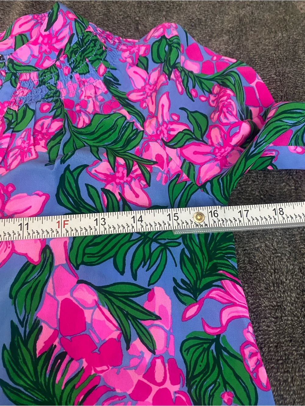 Lilly Pulitzer Elsa Silk Pink safari Tropical Floral Blouse XXS - Picture 5 of 5